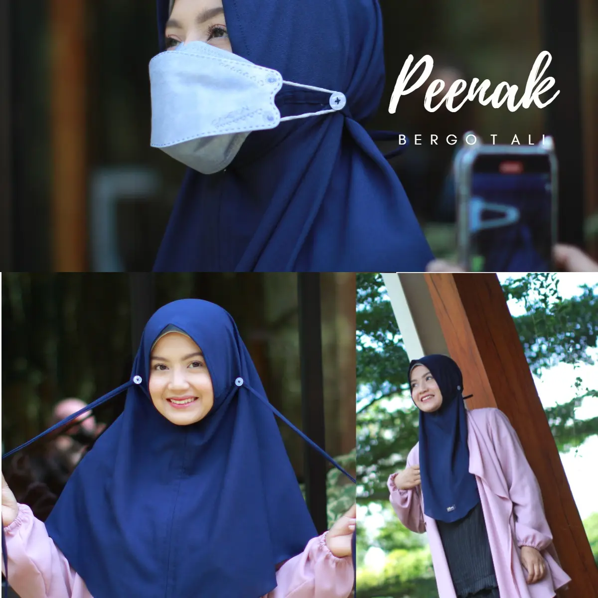 Peenak Paket Hemat 150rb dpt 5pcs Bergo Diamond Instan Jilbab