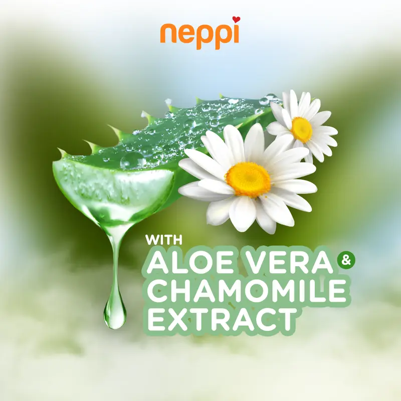 (6 Pcs x 50 Lembar) Neppi Tisu / Tissue Basah Antibacterial Changing diapers Wipes Non-Parfum 2
