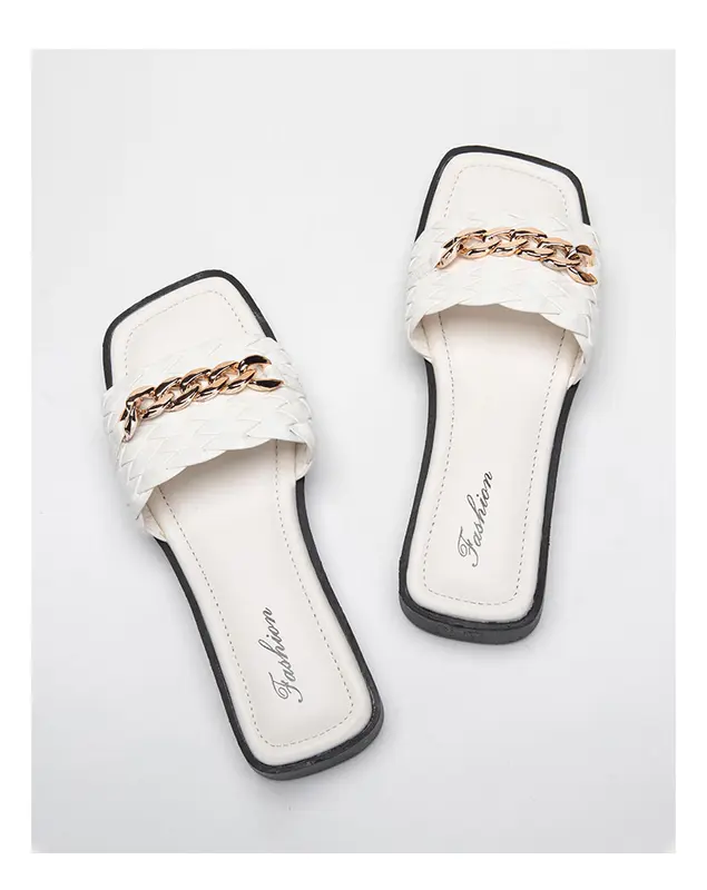 TIMINAA - [FASHION] [05] SENDAL SELOP COD KEPANG RANTAI EMPUK Wanita Shoes SandaL Karet sendal  slop selop  wanita heels  pesta sepatu  heels sepatu  nikah sandal  musim casual size 40 antiselip simpel size 40 coklat nstx12 1