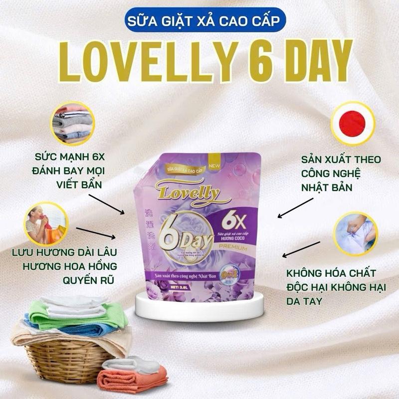 Nước Giặt 6 Day Cao Cấp siêu thơm siêu sạch 3,6lit - Chăm sóc da tay 