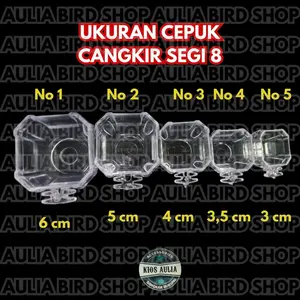 ECER 1 PCS CANGKIR SEGI 8 NO 1, 2, 3, 4, 5 ELITE SONG ORIGINAL PRODUK | TEMPAT PAKAN MAKAN & MINUM BURUNG