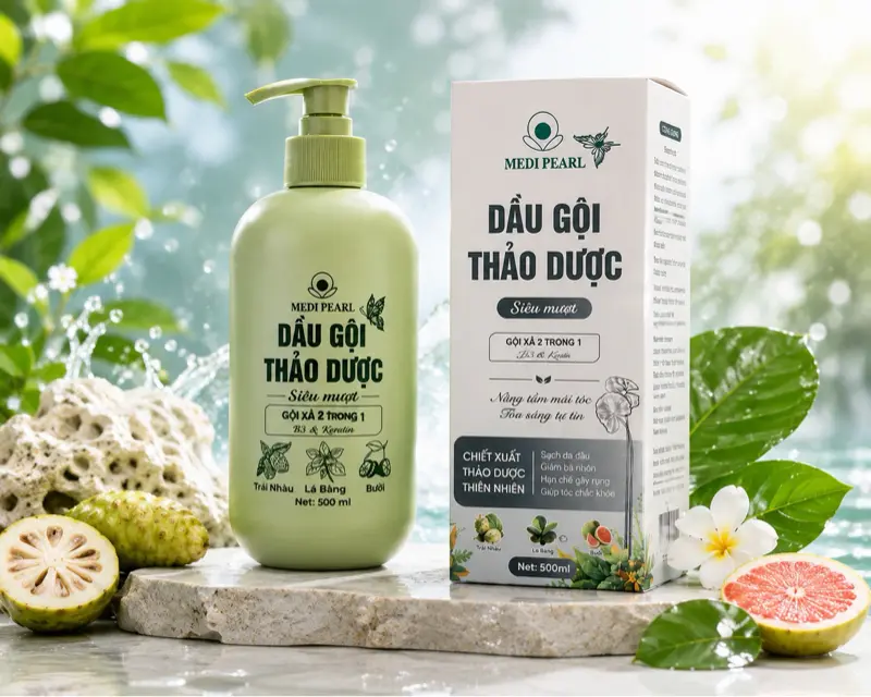 Dầu Gội Thảo Dược Siêu Mượt Gói Xà 2 Trong 1, Chiết Xuất Thảo Dược Thiên Nhiên