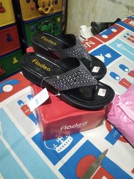 Product Review of Sandal Wedges Wanita Kekinian/ Sandal Wedges Wanita Model Jepit Manik-Manik Terbaru from m**a A**️ 0