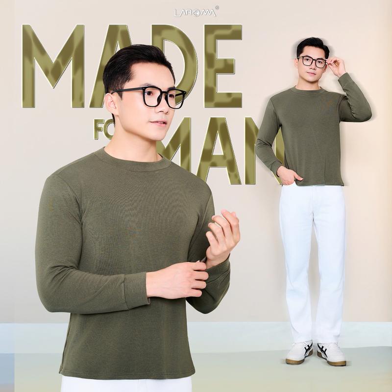  LAROMA Áo Giữ Nhiệt Nam Cổ Cao Lót Lông | Basic - Giữ Ấm - Mềm Mại 