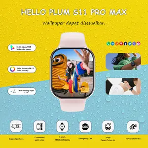 11 Pro Max  10 Pro Max  Original Wallpaper Gratis - Layar AMOLED 2.2" NFC GPS Tahan Air Panggilan Bluetooth Pengisian Nirkabel