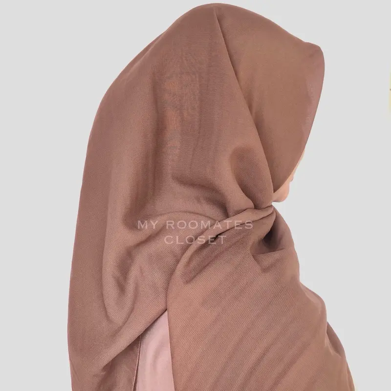 Kerudung Hijab Segi Empat Pollycotton Choco 2