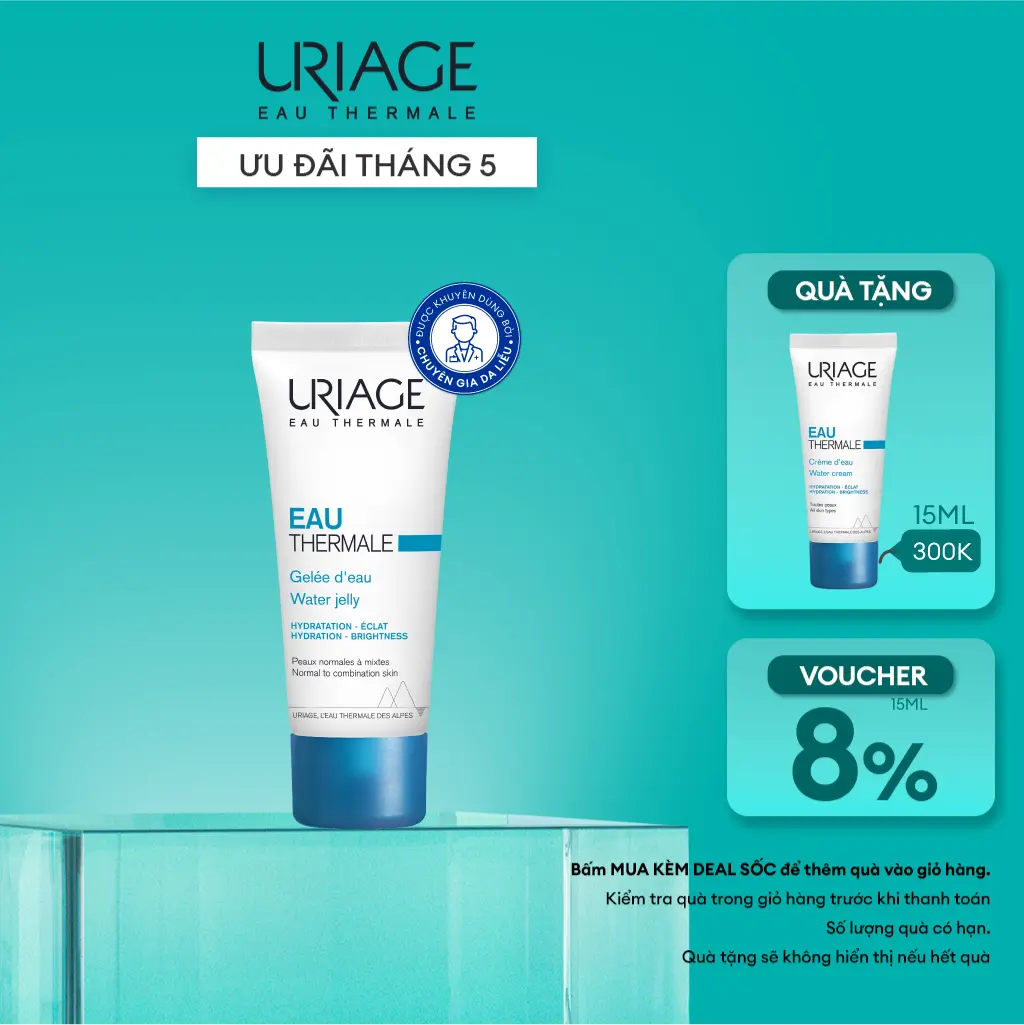 Dưỡng ẩm khoáng chuyên sâu dạng thạch nước URIAGE EAU THERMALE GELÉE D'EAU 40ml Làm Đẹp Da Skincare