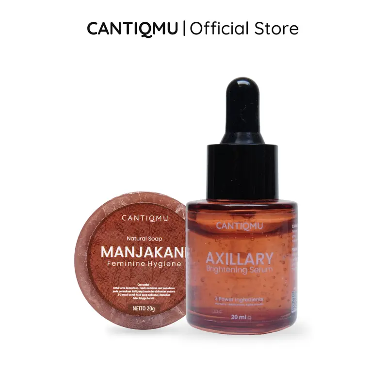 CANTIQMU Bundling Axillary Brightening Serum 20ml dan Natural Soap Manjakani 20gr 0