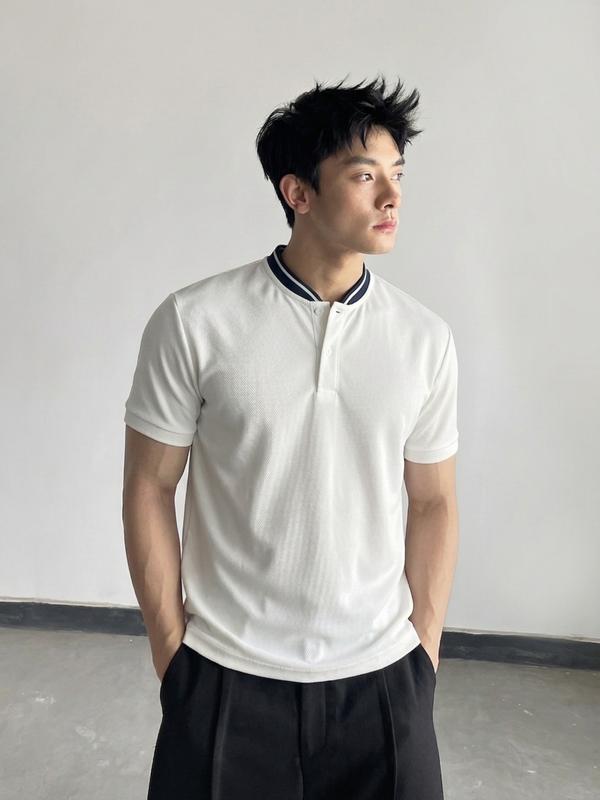 Áo Phông Cổ Bomber Kẻ Sọc LUMINOS LEON - Form Cleanfit Ôm Vừa Vặn - Vải Polo…
