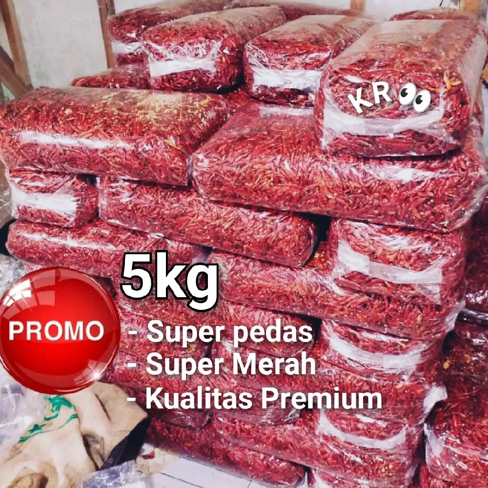 5Kg CABE RAWIT TEJA KERING/ Tanpa Tangkai Kualitas PREMIUM Pedas Merah