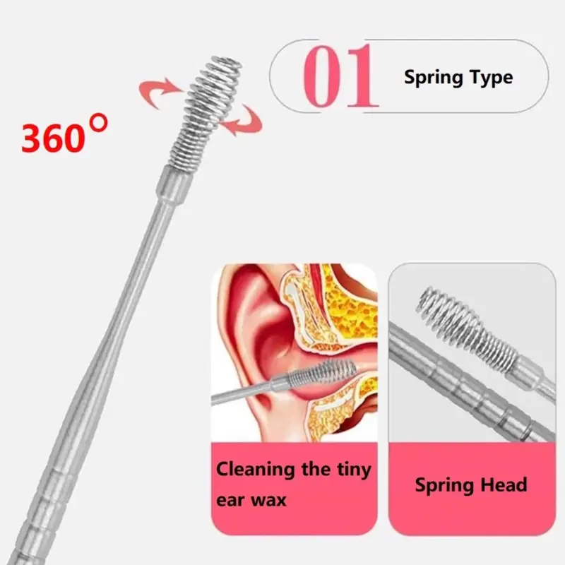 Korek Kuping Stainless Steel Earwax Earpick Cleaner Alat Pengorek Kotoran 1