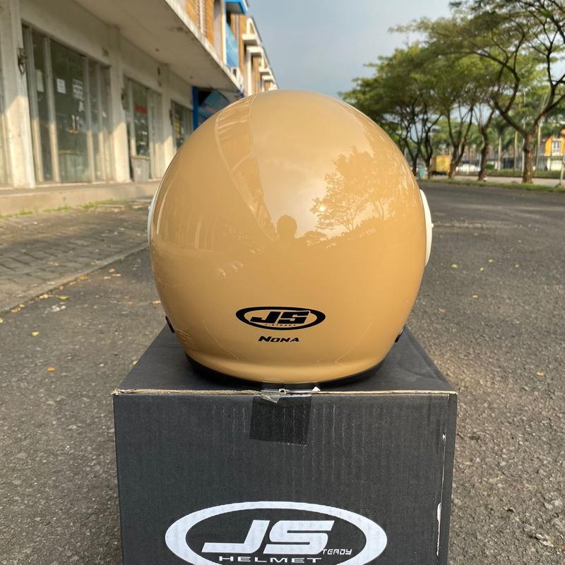 Helm JS NONA SOLID Half Face Retro SNI Kaca Motorcycle Visor 5
