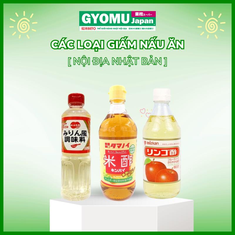  Các loại giấm ăn Rượu nấu ăn mirin Giấm hoa quả giấm táo Nhật Bản 500ml - hàng nội địa Nhật Bản. 