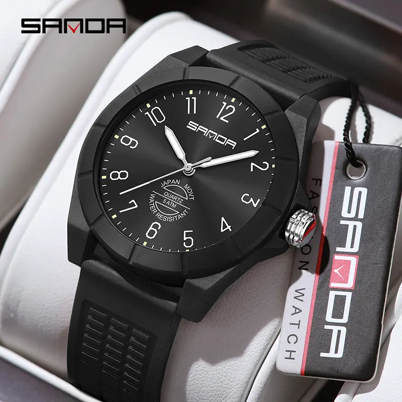 Jam Tangan Wanita Pria Analog Kasual Tahan Air 5 Bar SANDA 6212 7