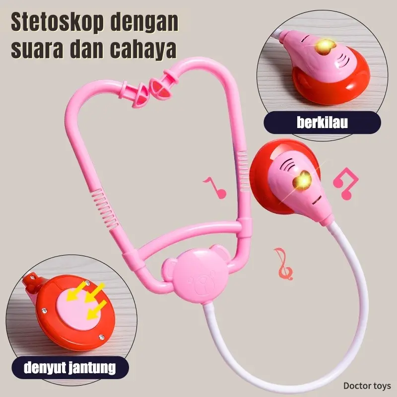 【24H】47/63/73Pcs Mainan Anak Doctor Koper Mainan Anak Anak Perempuan Dokter Dokteran Set Lengkap PlaySet Mainan Edukasi Kids Toy mainana  nakperempuan 4