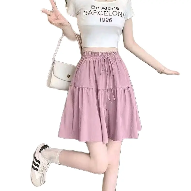 Bawahan Rok mini wanita cringkle Pendek Dewasa