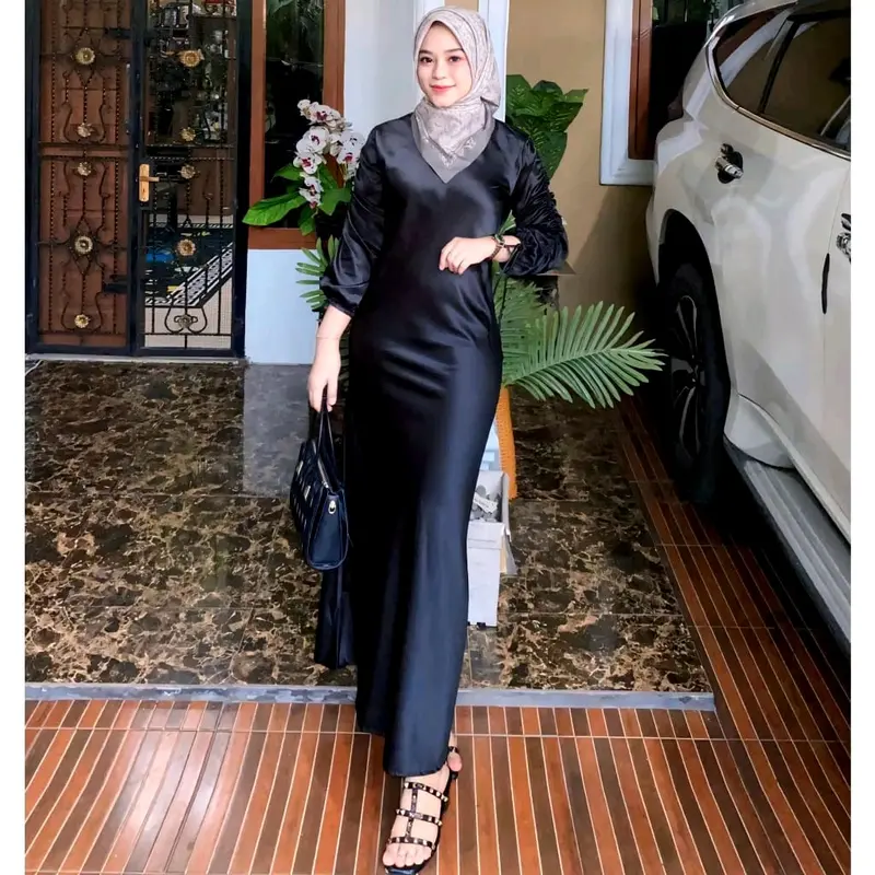 Dress Darla Silk Satin Velvet Terbaru Dress Kondangan Wanita Bridsmeid//Dress Lebaran Kekinian 8