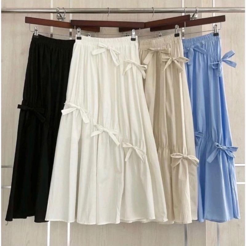 Rok Terbaru pita// rok wanita // rok dewasa // rok premium // rok pita // rok jumbo bb 40-75kg Cantik Nyaman Panjang Melar Serut Santai Pendek Variasi amora  skirt 1