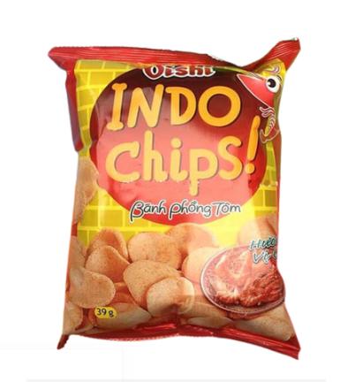 Bán sỉ bịch 10 gói bim bim Snack 0ishi chips phồng tôm cay chua ngọt trọng lượng 34g 1 gói