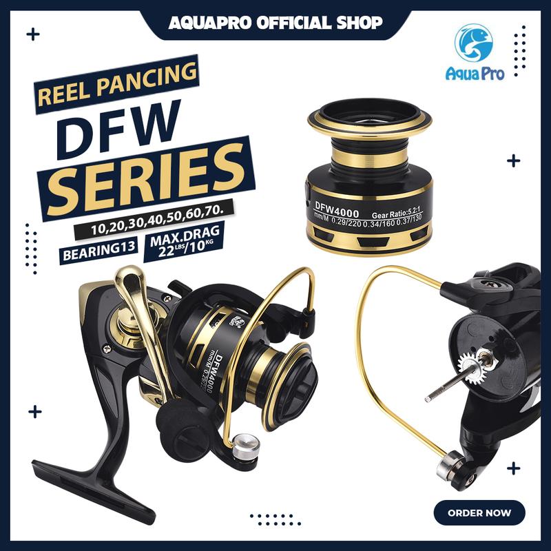 AquaPro - Reel Pancing DFW1000 - 7000 10KG Max Drag 5.2:1 Alat Gulungan Metal Reel Pancing Ikan Fishing Reel Pancing Laut 3
