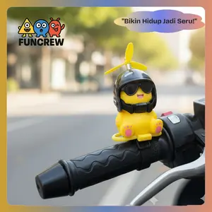 [FUNCREW Mall] Boneka Nailong Helm Pajangan Kendaraan – Aksesoris Motor & Sepeda, Bisa Nyala Saat Jalan, Berputar Kena Angin, Lucu & Viral TikTok