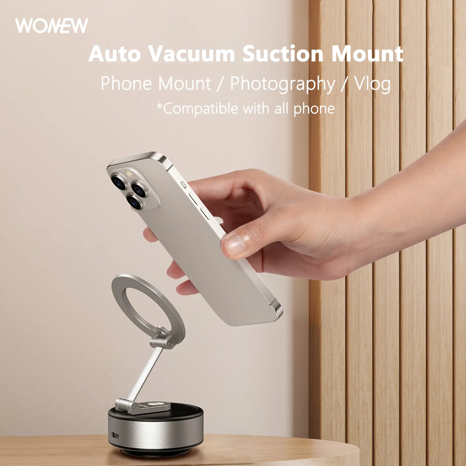 Auto Vacuum magnetic suction phone holder,Foldable phone stand, live selfie magnetic stand foldable selfie holder,Metal Car phone holder, navigation holder