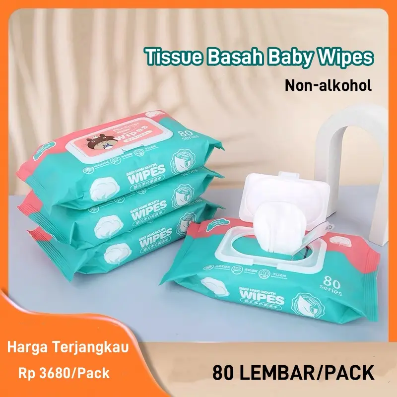 1Pack Murah Wipes Wet Tissue Tisu Basah Bayi ISI 80 LEMBAR for Popok Celana TISU BASAH 3