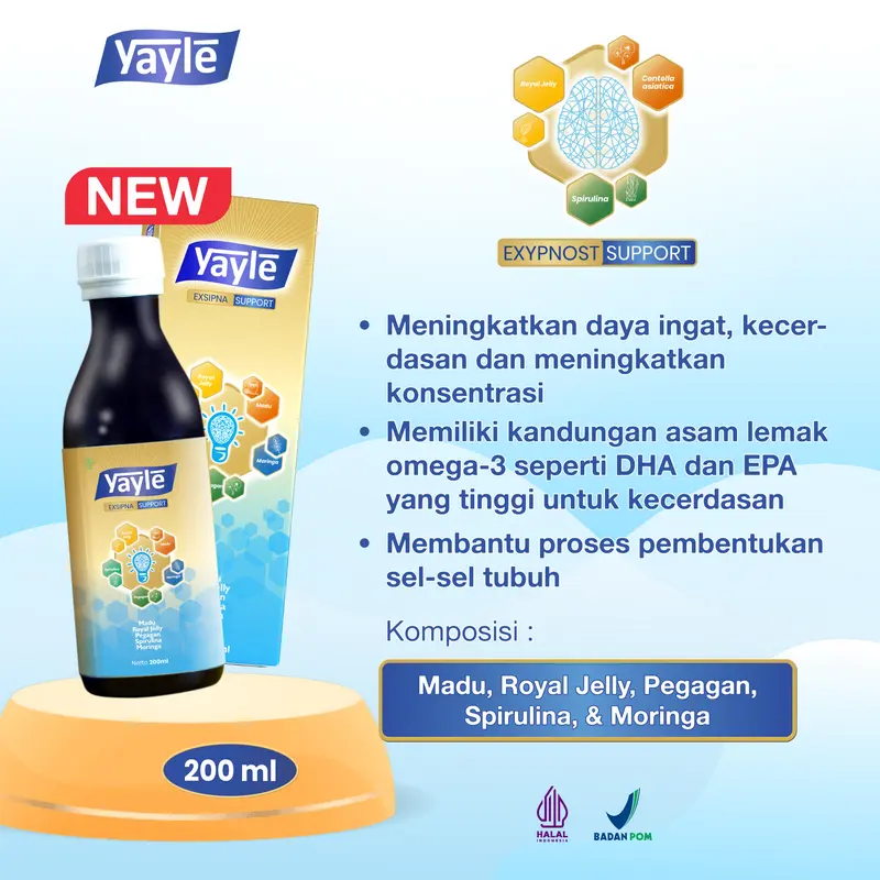Yayle Exsipna - Madu Optimalkan Kecerdasan Si Kecil Pelancar - BPOM HALAL HERBAL 1
