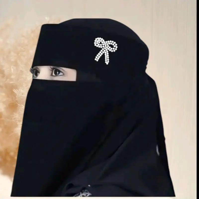 cadar niqab bandan pita cadar bandana cadar motif Muslim Jilbab Wanita Kerudung 1
