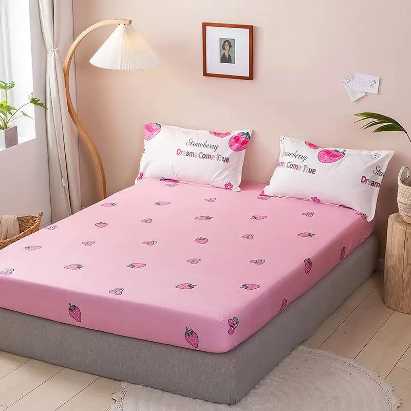 Product Introduction of Brushed Fitted Sheet Elastic Band Home Strap Bedding High-End Luxury Mattress Cover Bedsheet No Pillowcase Simple Multi Size Bed 30