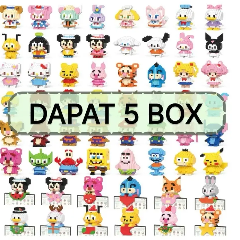 Mainan bricks 5 karakter lucu rakit susun Toys