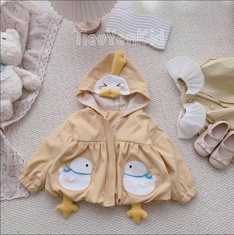   Tiểu Yến KID  - Áo khoác kaki cho bé hình gà vàng - AK544 