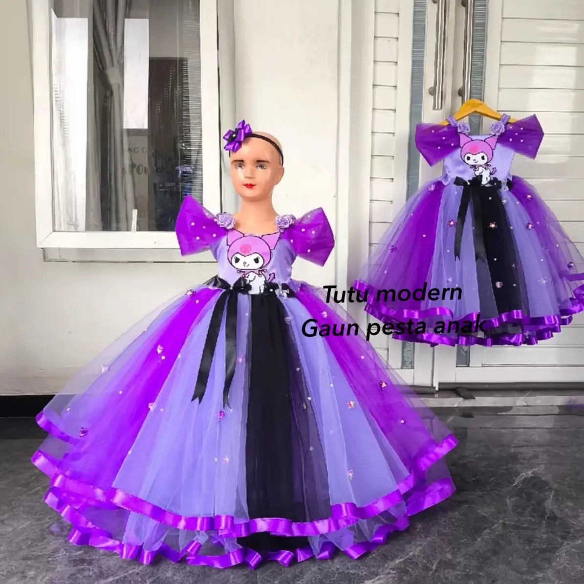 Gaun tutu pesta anak perempuan,free bando free nama dada,bisa reques warna Fashion Dress Baju
