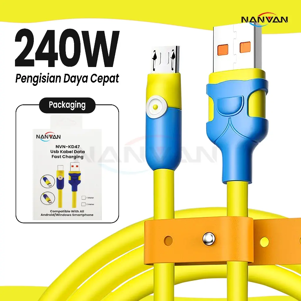 NANVAN NVN-KD47 Kabel Data Charger Silikon Micro Usb/Type C Fast Charging