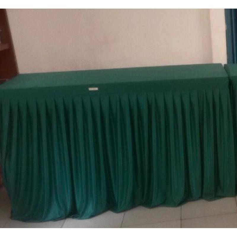 Cover Meja Prasmanan 150 x 60 x 75 cm Anti-Susut dengan Bahan Abutay/Filamin Berkualitas Tinggi 2
