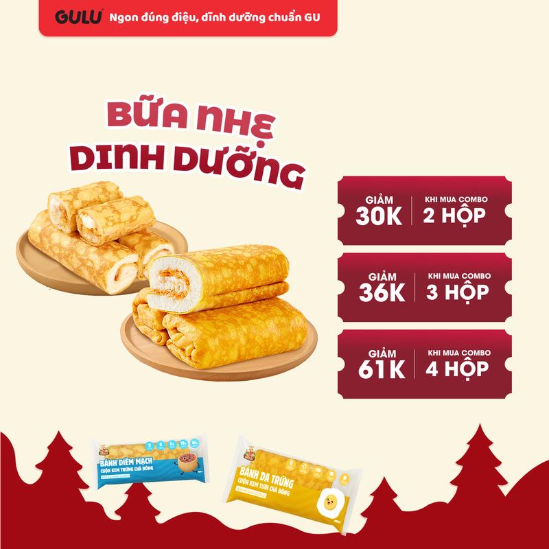 Combo 2 Hộp Bánh Dinh Dưỡng Cuộn Chà Bông Gulu Foods Thức Ăn Ăn Vặt