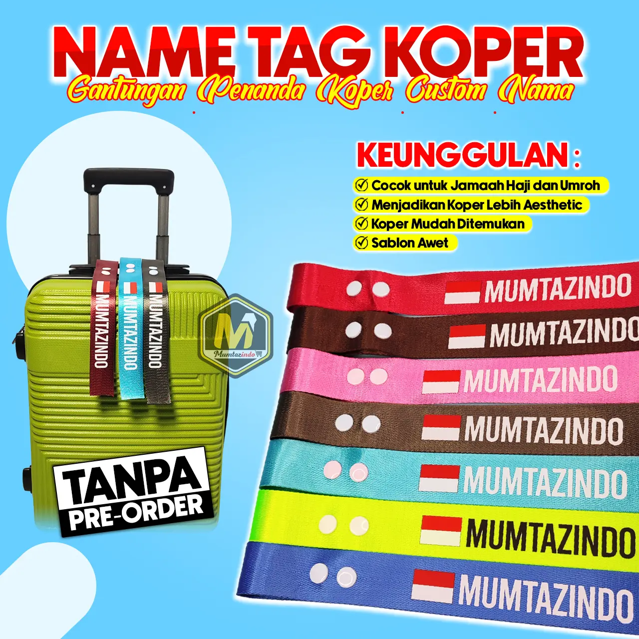 Name Tag Penanda Koper Custom / Name Tag Koper / Gantungan Penanda Koper Custom Nama Estetik Agar Tidak Tertukar Saat Perjalanan Haji Umroh dan Traveling Aesthetic / Penanda Koper Cutom Nama dengan Logo Bendera dan Ka'bah