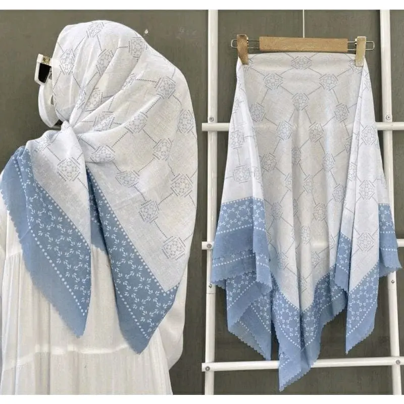 HIJAB SEGI EMPAT MOTIF-KERUDUNG MOTIF VOAL TERBARU-JILBAB SEGI EMPAT MOTIF VOAL LASER PREMIUM Muslim Cantik Lembut Mewah