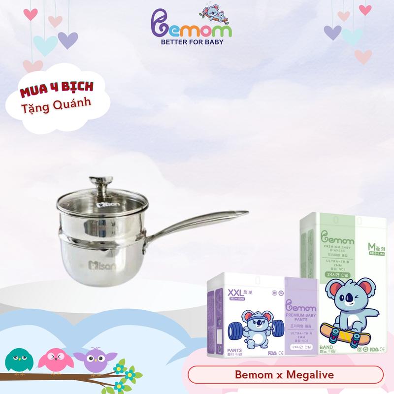[KOL] Combo 4 bịch tã Bemom Plus Hàn Quốc mỏng nhẹ, thấm hút tốt cho bé