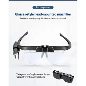 TELEHILL Kacamata Pembesar 4.5x Spectacle Magnifier Glasses LED Light - 11642DC