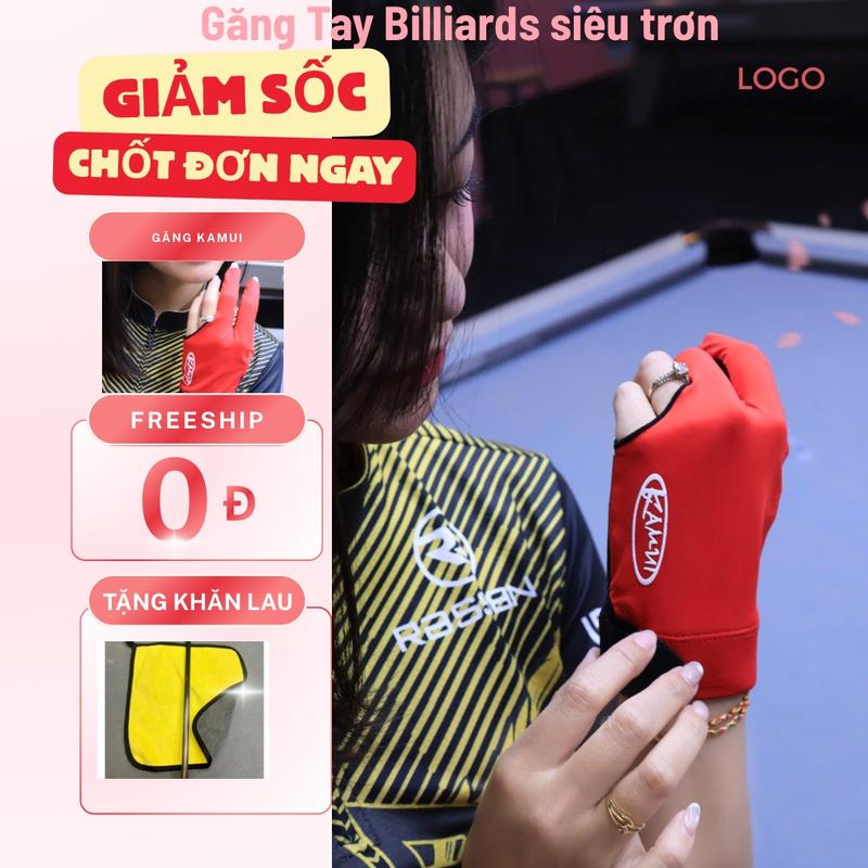 (CÓ QUÀ) Găng tay billiards Kmui đỏ chống trượt, co giãn 4 chiều thoáng khí , ôm sát fom tay đầy đủ size S M L .