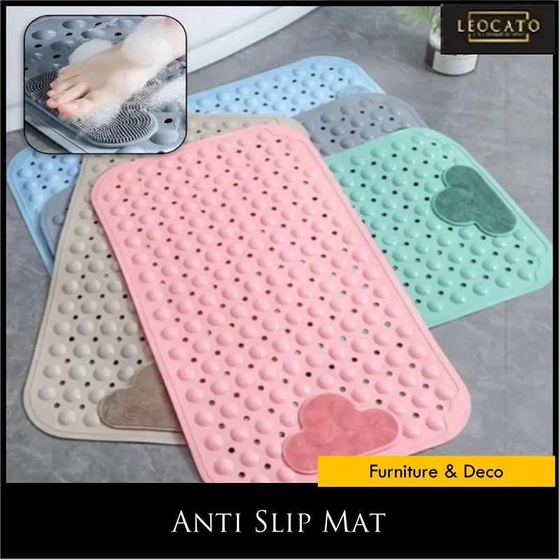 [READY STOCK] PVC Anti-Slip Suction Cup Home Living Toilet Bathroom Floor Mat