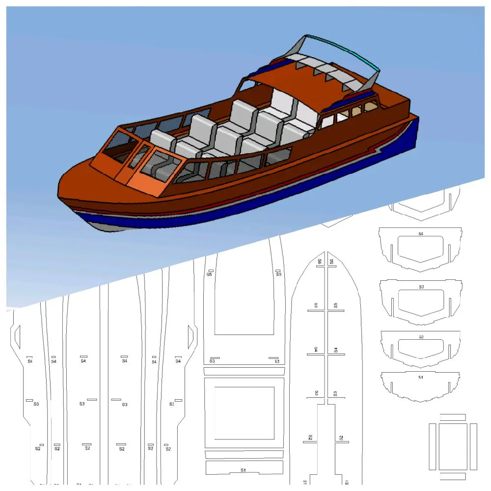 Rc Boat Plan Pola Kapal Penyeberangan Sungai 1