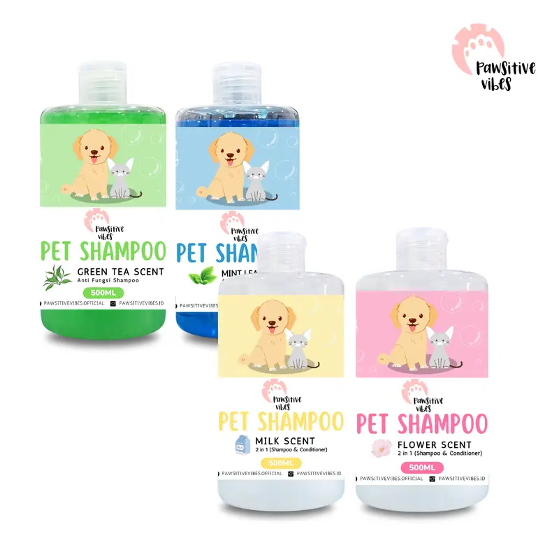 Pawsitive Vibes Shampoo Kucing Anjing 500ml Untuk Jamur, Kutu, Bulu Rontok - Shampoo untuk Kulit Sensitif Tanpa Membuat Iritasi dan Alergi 1