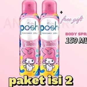 [paket isi 2]POSH PARFUM SPRAY  MY MELODY   150ML +FREE GIFT EDISI SANRIO/ PARFUM WANITA / PARFUM CEWEK/PARFUM LUCU/PARFUM BADAN/PARFUM TAHAN LAMA/PARFUM ANAK SEKOLAH