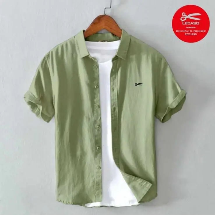 Kemeja pria lengan pendek kemeja pria lengan pendek/kemeja cowok model terbaru kemeja pria slimfit/kemeja pria lengan pendek distro Casual Lembut Nyaman  Formal 5