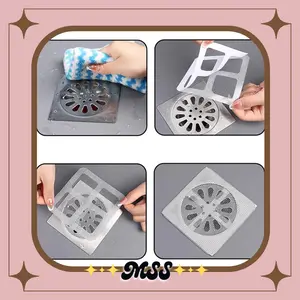 MSS-Stiker 10pcs Pembuangan Saluran Air Sticker Penutup Lubang Nyamuk Hair Catcher Jaring Rambut  Tempelan Kawat Saringan Wastafel kamar Mandi Dapur Anti Kecoa Drainase Anti Bau