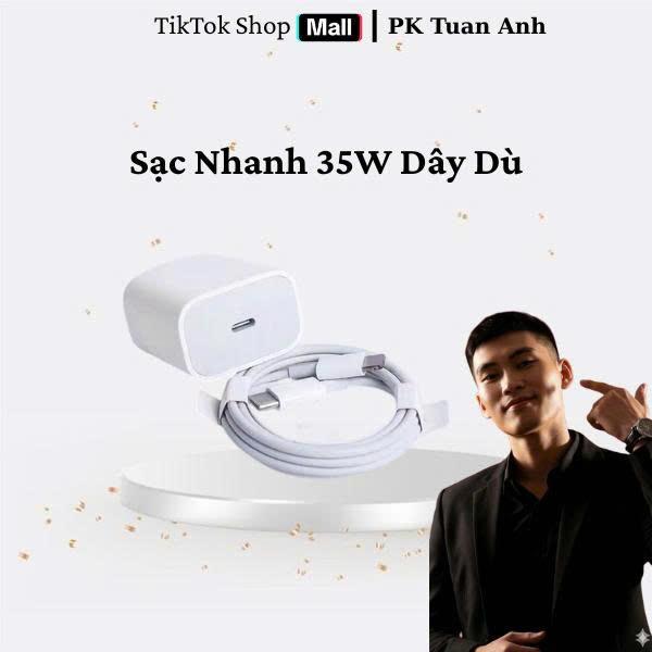   KOC LIVE bộ sạc 35w dẹt dây dù cho ip 8-14 prm củ sạc 35w cáp sạc dù 27w sạc 1h lên 7 80% pin dây dù bền bỉ combo  cucap Phụ Kiện Bộ Sạc Nhanh 