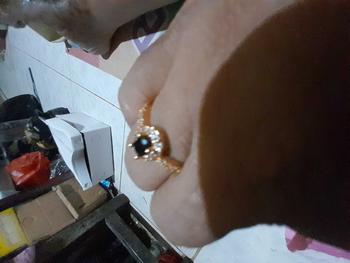 Product Review of Cincin Wanita Model Mata Oval Warna Biru Hijau Elegan Aksesoris Perhiasan Rings Elegan Dewasa Hadiah from e** n**z 1** 3