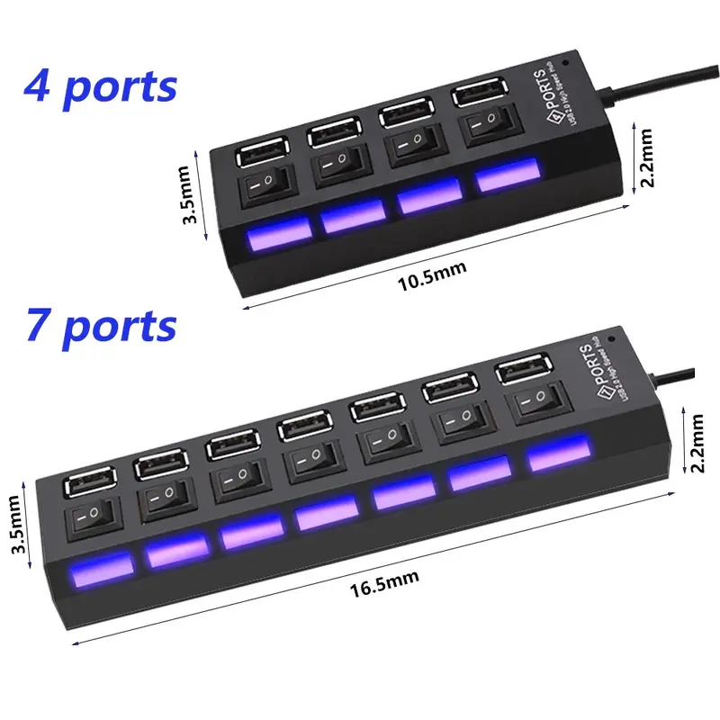 USB Hub 3.0 4-7 PORT + POWER SUPPLY ADAPTOR + TOMBOL ON-OFF RXD UH041 U911 U9103 HB3004 303 MUP256 Y445 103U3 0520 Card Computer 2